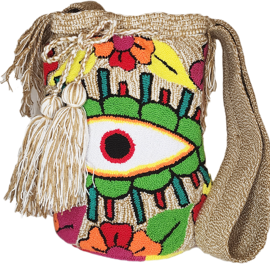 Julia Large Handmade Punch Needle Wayuu Mochila Bag