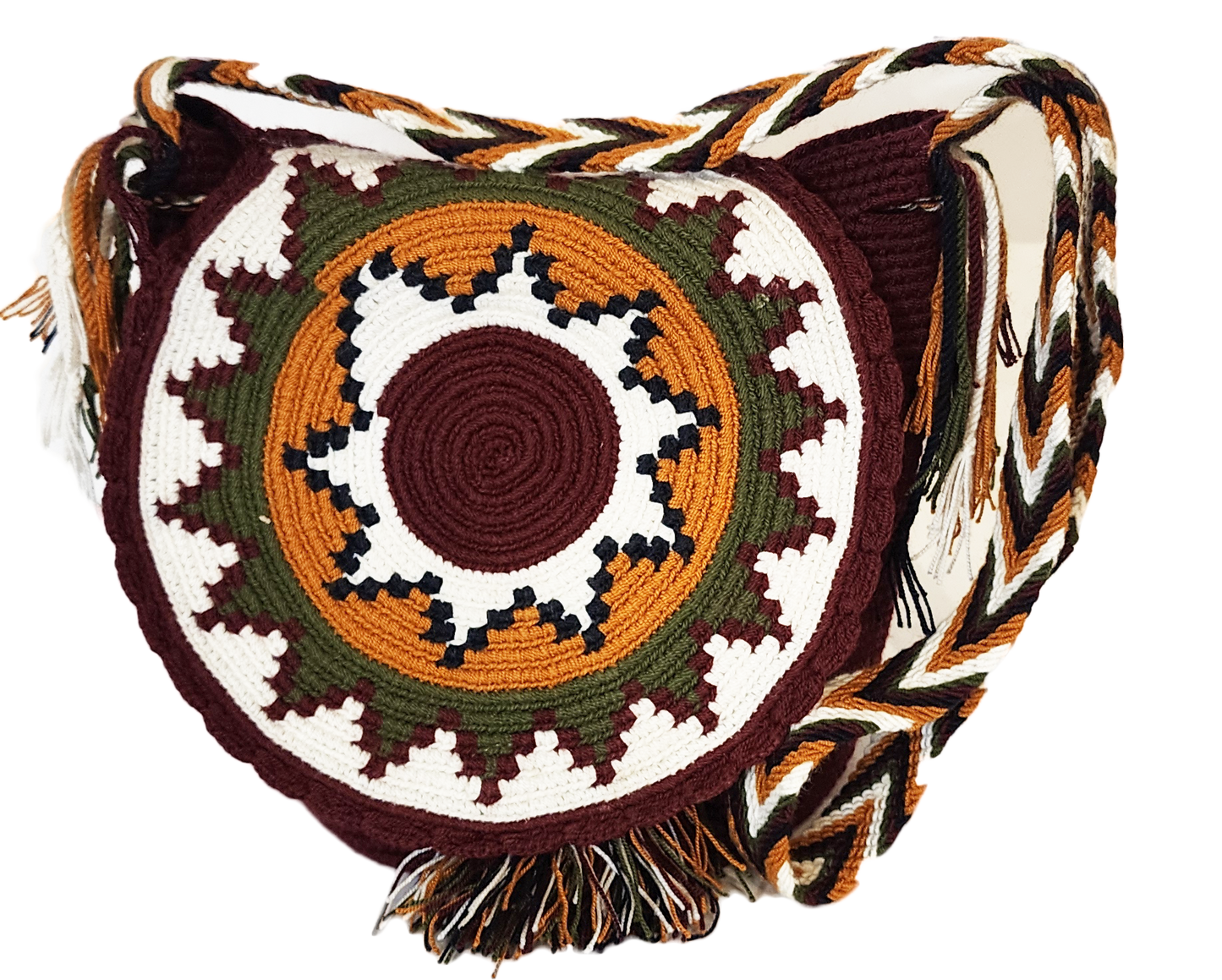 Charlotte Medium Handmade Crochet Wayuu Bag with Lid