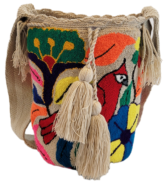 Peyton Large Handmade Punch-needle Wayuu Mochila Bag