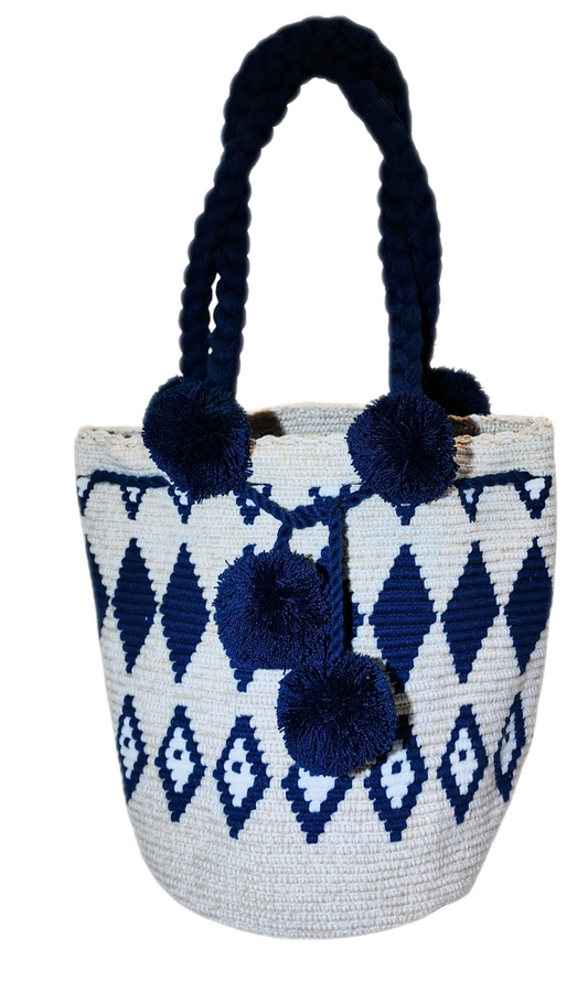 Camilla Large Short Handle Design PomPom Mochila