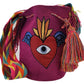 Vienna Large Wayuu Bag with Sacred Heart and Nazar Applique front