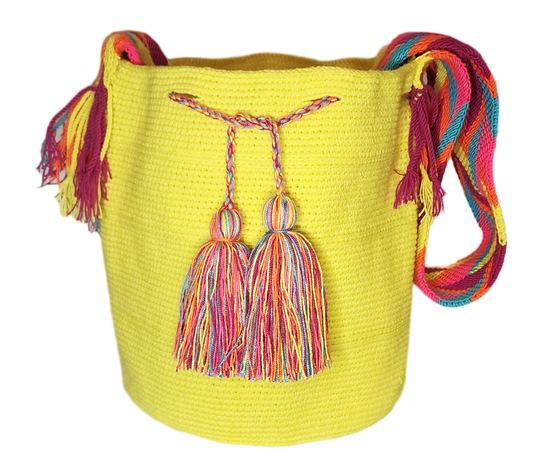 Kimberly Unicolor Large Handmade Wayuu Mochila Bag