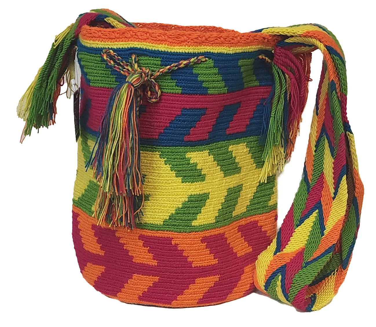 Frida Large Handmade Crochet Wayuu Mochila Bag - Wuitusu-front