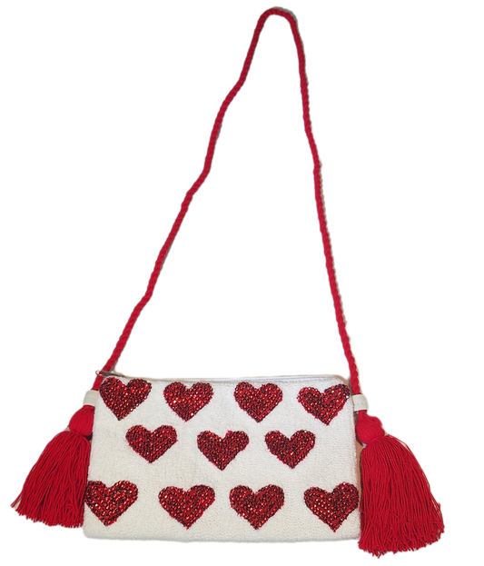 Harley Fluffy Clutch with Crystals and Handle - a perfect gift for her