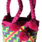 Zoe Medium Short Handle Design PomPom Mochila front