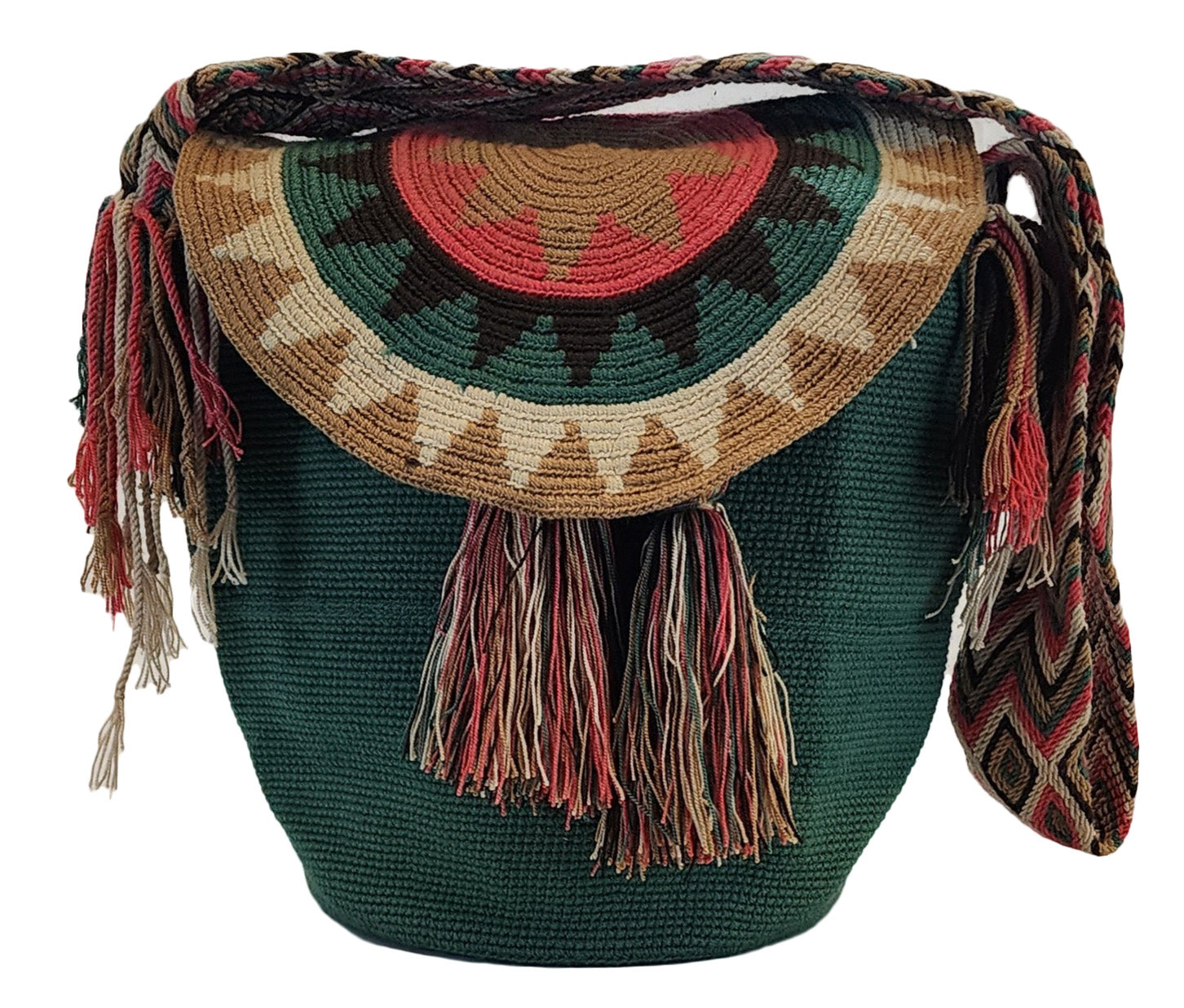 Lauryn Large Handmade Crochet Wayuu Bag with Lid - Wuitusu