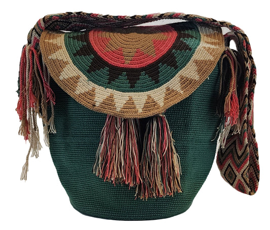 Lauryn Large Handmade Crochet Wayuu Bag with Lid