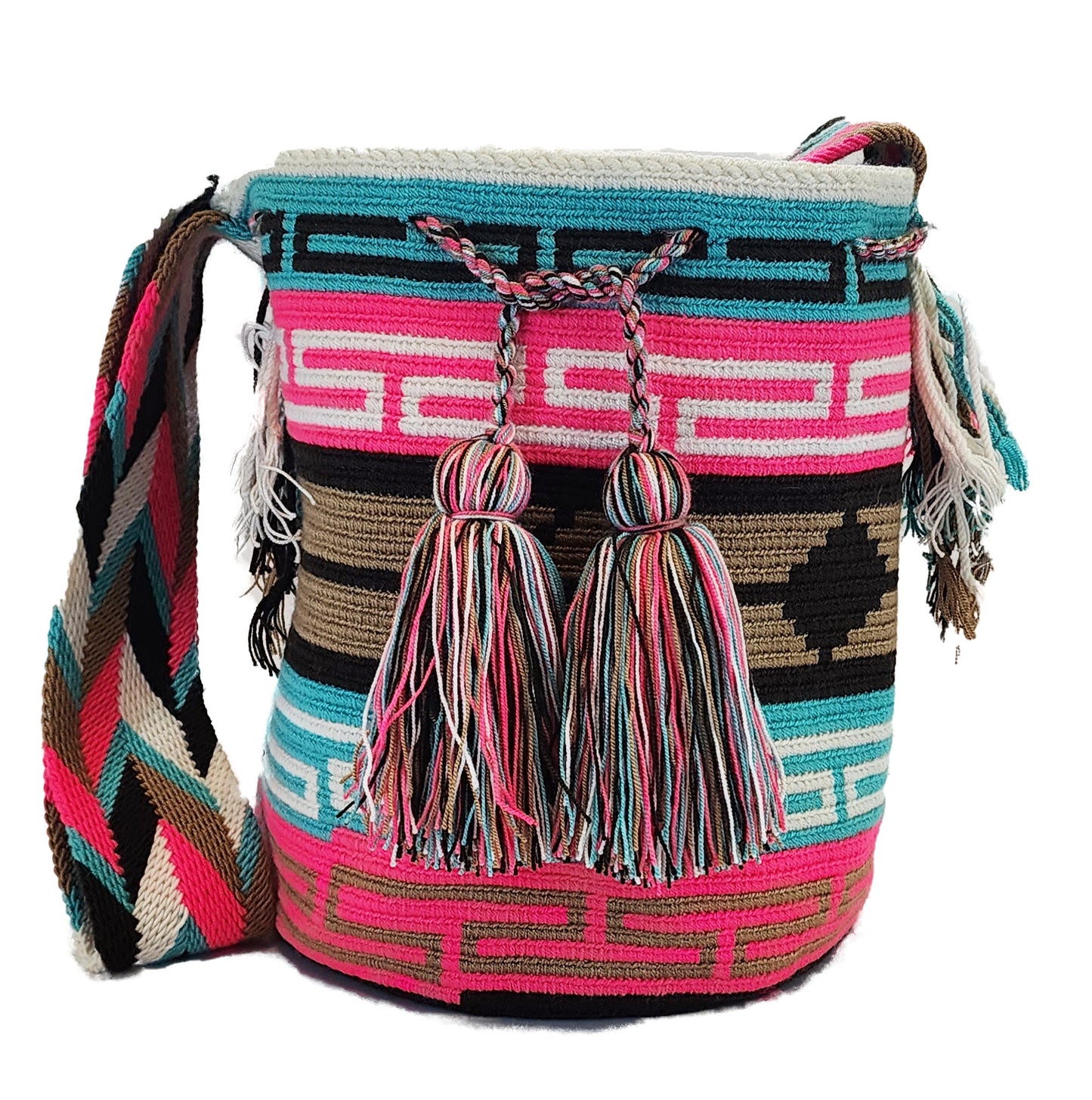 annabella Large Handmade Wayuu Mochila bag front