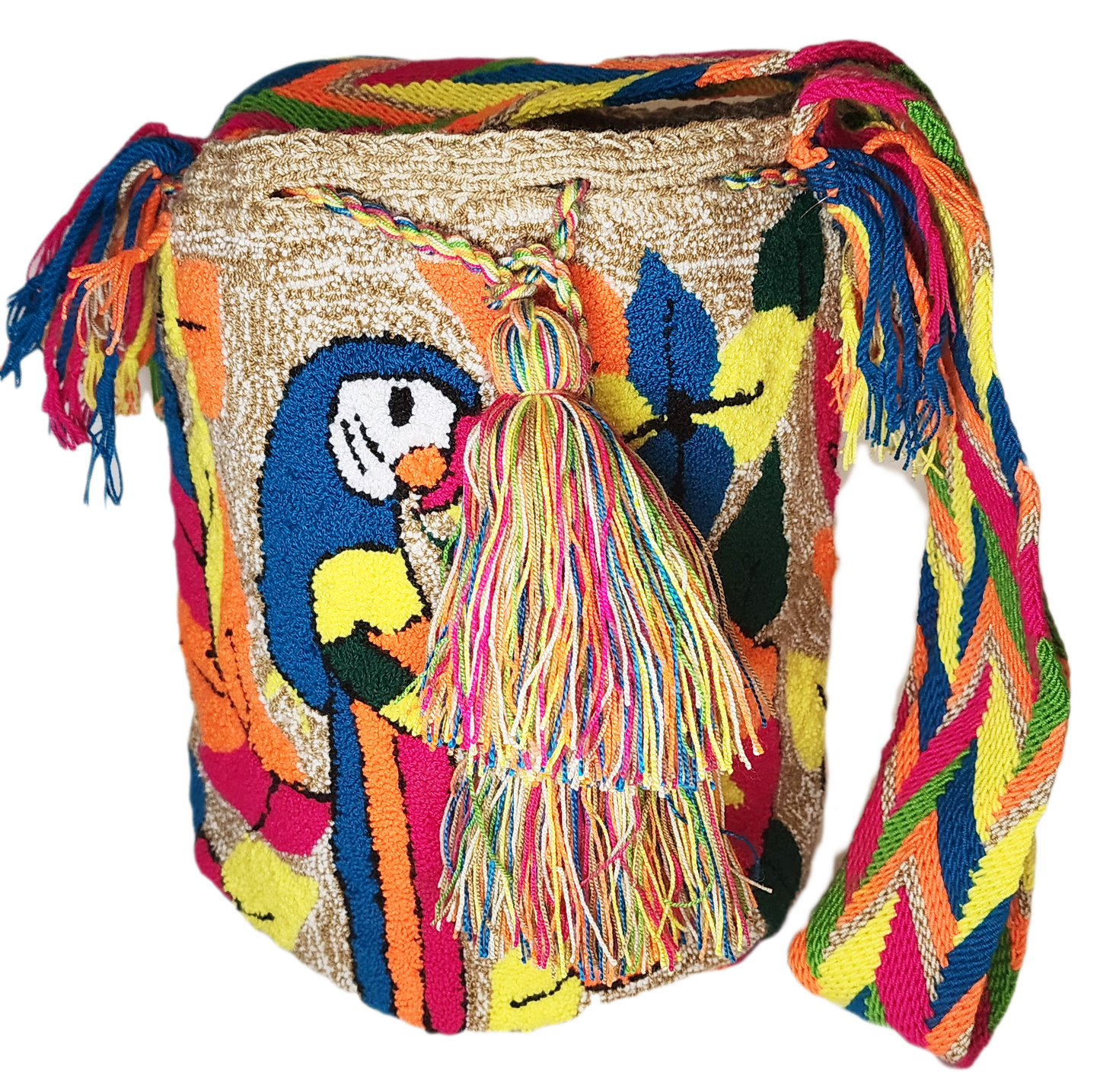 Melody Large Handmade Punch Needle Wayuu Mochila Bag