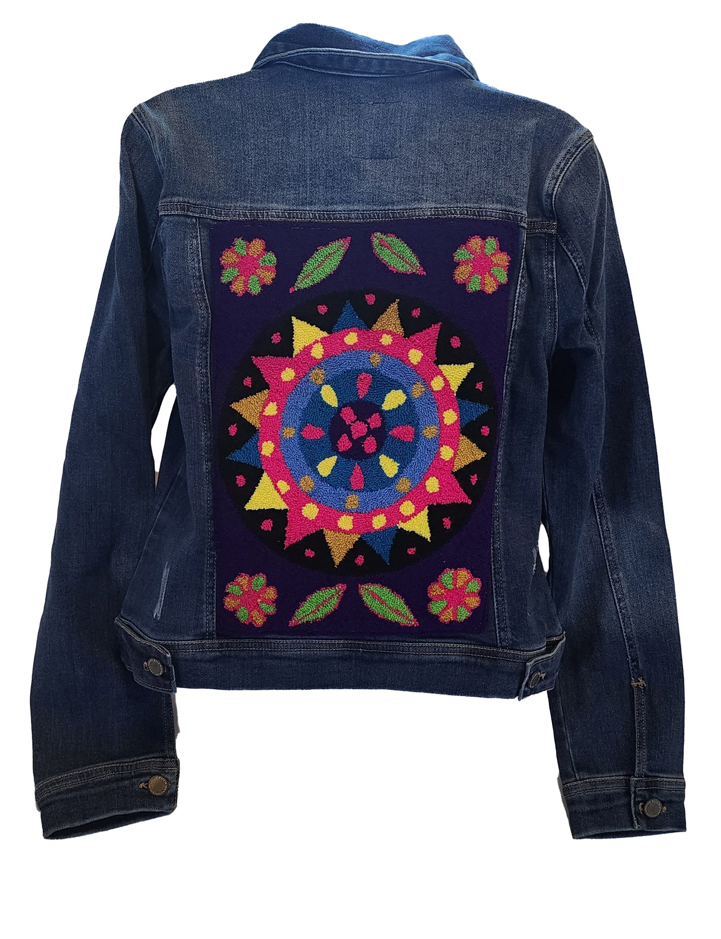 Dani Denim Jacket with Handmade Mandala (S) - Wuitusu