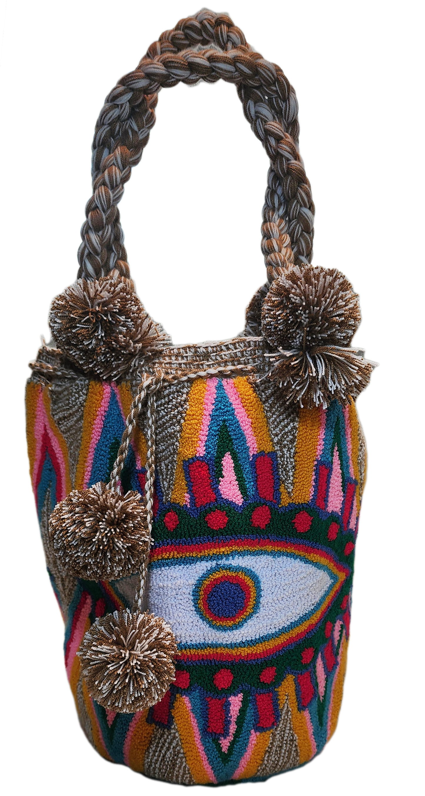 Diana Large Short Handle Design PomPom Mochila - a perfect gift for her