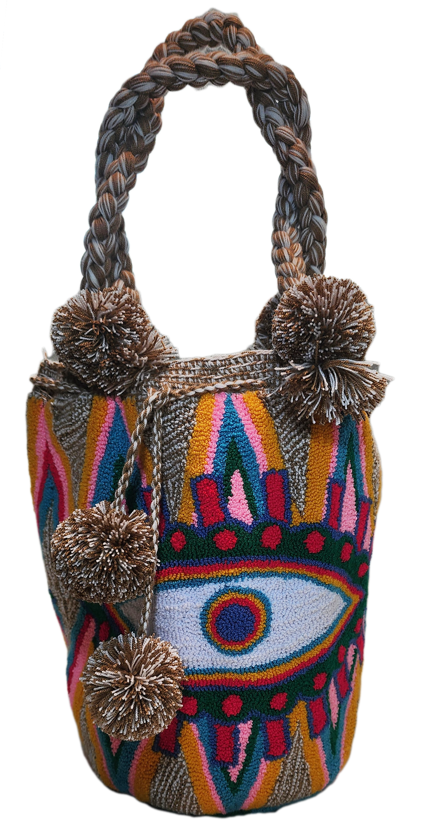 Diana Large Short Handle Design PomPom Mochila - a perfect gift for her