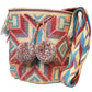 zaria Large Handmade crochet wayuu mochila crossbody with crystals front