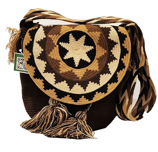 Maliyah Large Handmade Crochet Wayuu Bag with Lid - Wuitusu