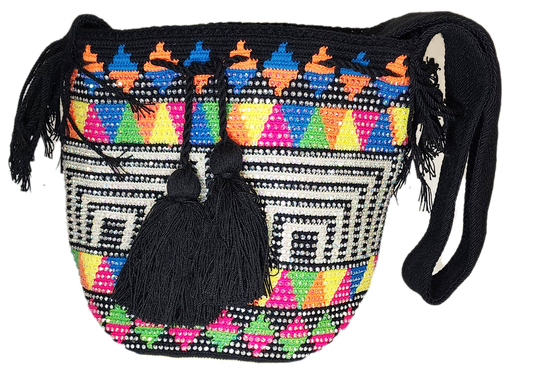 Remi Handmade Crochet Wayuu Mochila Bag with Crystals