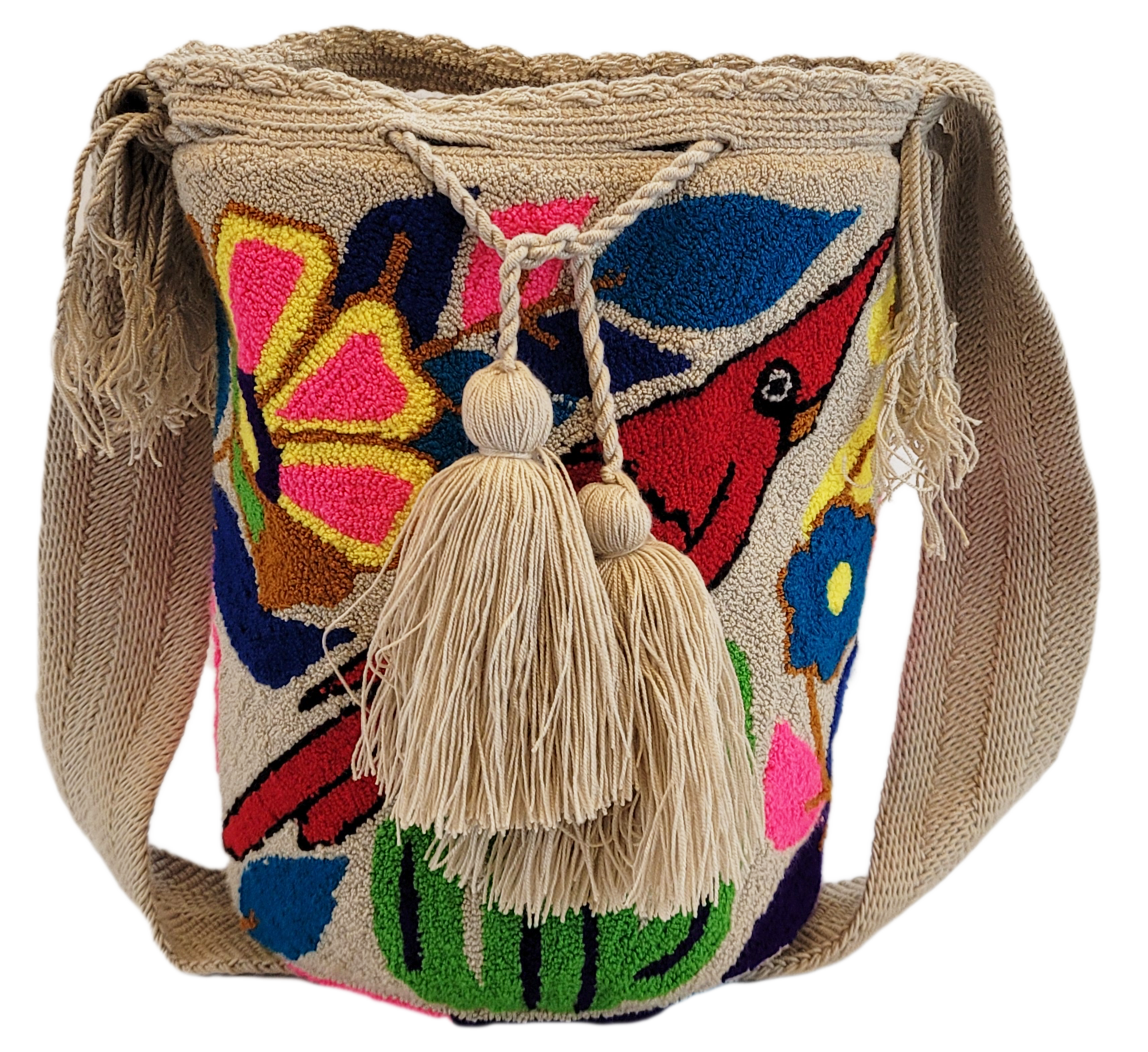 Clara Large Handmade Punch-needle Wayuu Mochila Bag - a perfect gift for her