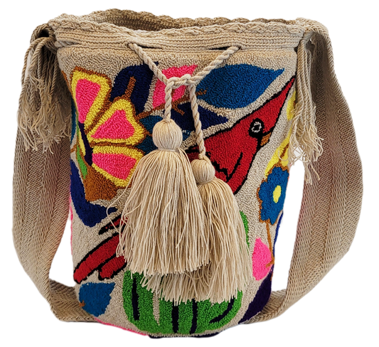 Clara Large Handmade Punch-needle Wayuu Mochila Bag