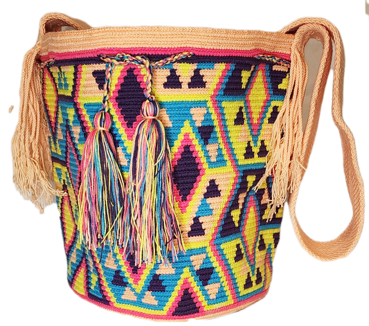 Elena Large Handmade Crochet Wayuu Mochila Bag