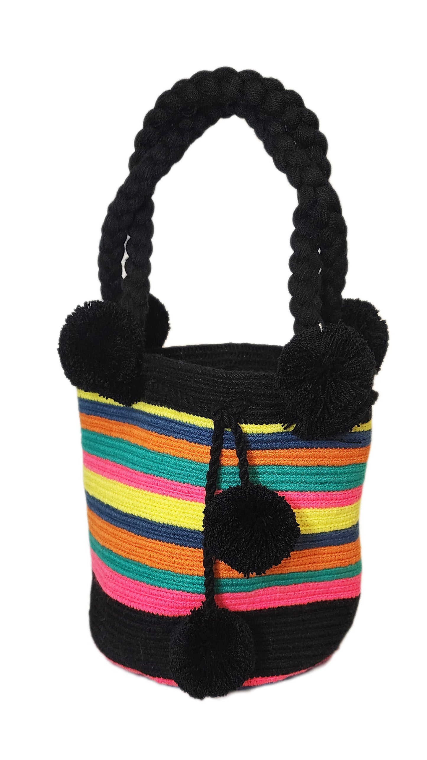 Lillian Medium Short Handle Design PomPom Mochila - a perfect gift for her