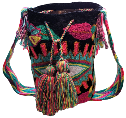 Marley Large Handmade Punch-needle Wayuu Mochila Bag