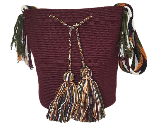 Ember Unicolor Large Handmade Wayuu Mochila Bag