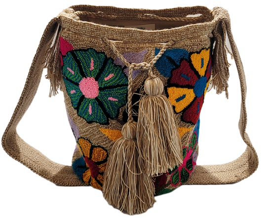 Alice Large Handmade Punch-needle Wayuu Mochila Bag