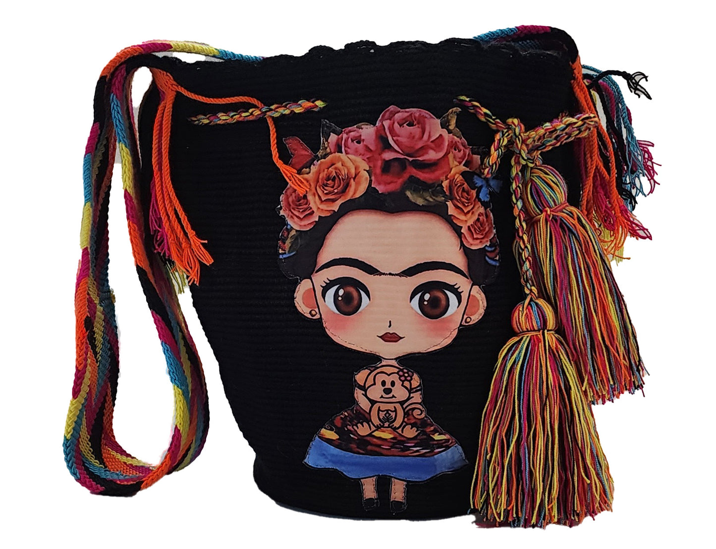 Ramona Large Wayuu Bag with Frida Applique front