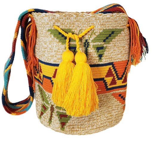 Elaine Large Handmade Crochet Wayuu Mochila Bag