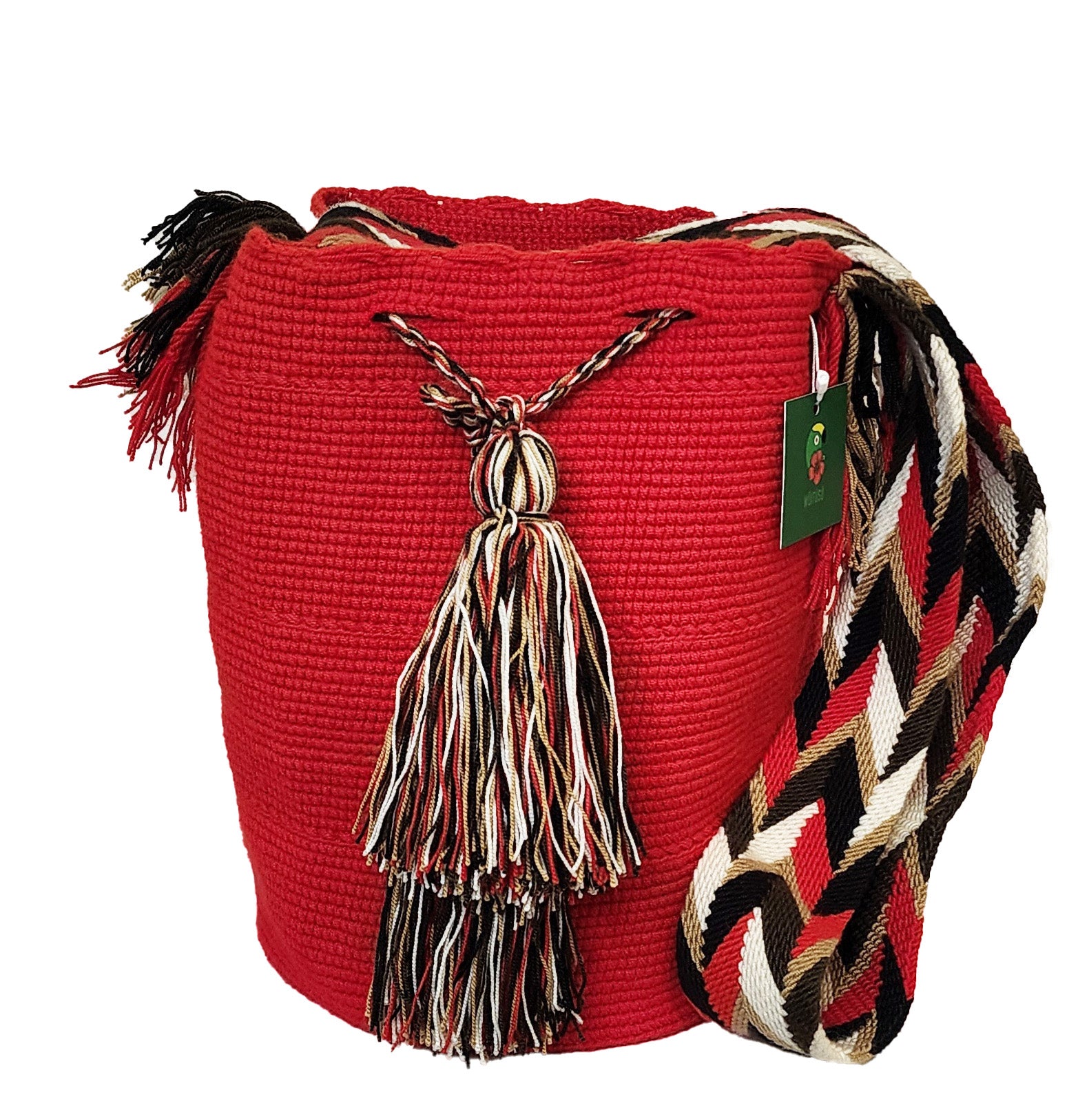 Eve Unicolor Large Handmade Wayuu Mochila Bag - Wuitusu-front