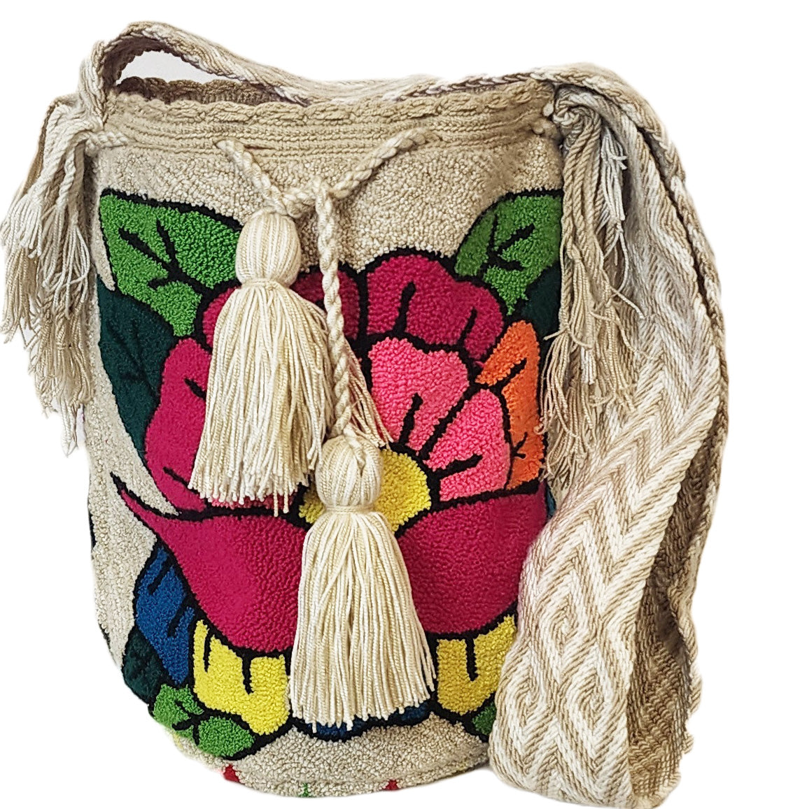 Amayah Large Handmade Punch-needle Wayuu Mochila Bag - Wuitusu
