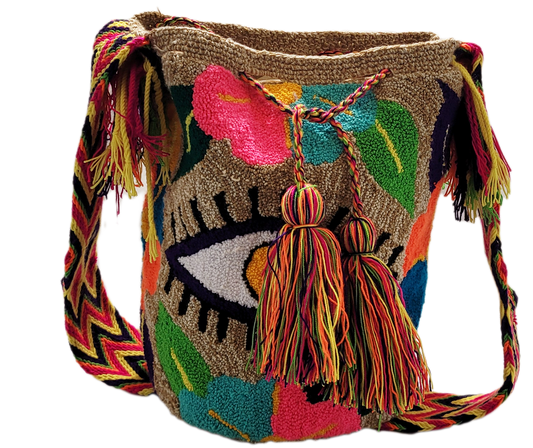 Caroline Large Handmade Punch-needle Wayuu Mochila Bag