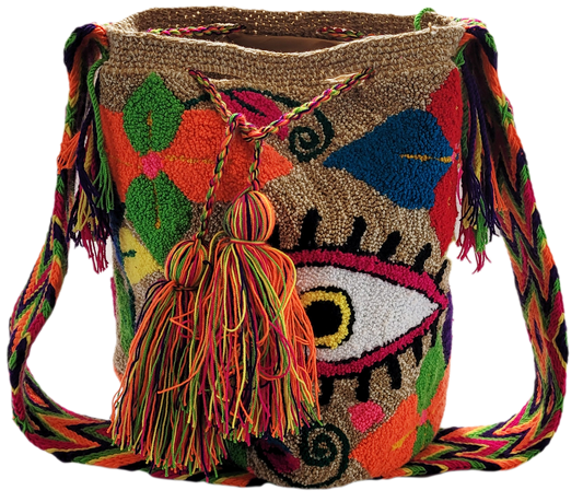 Valentina Large Handmade Punch-needle Wayuu Mochila Bag