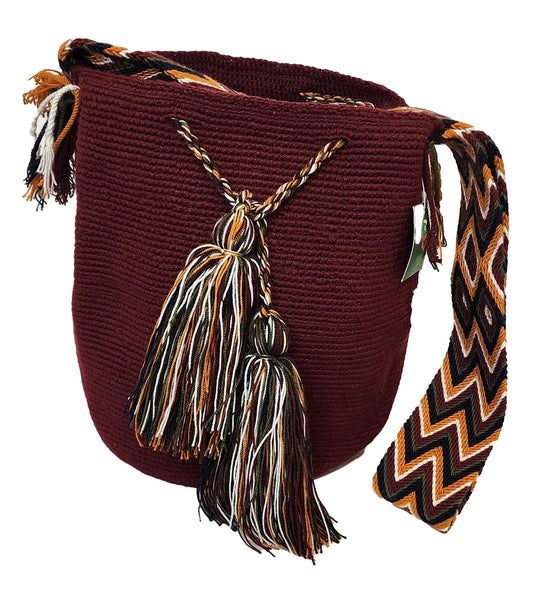 Rosie Unicolor Large Handmade Wayuu Mochila Bag