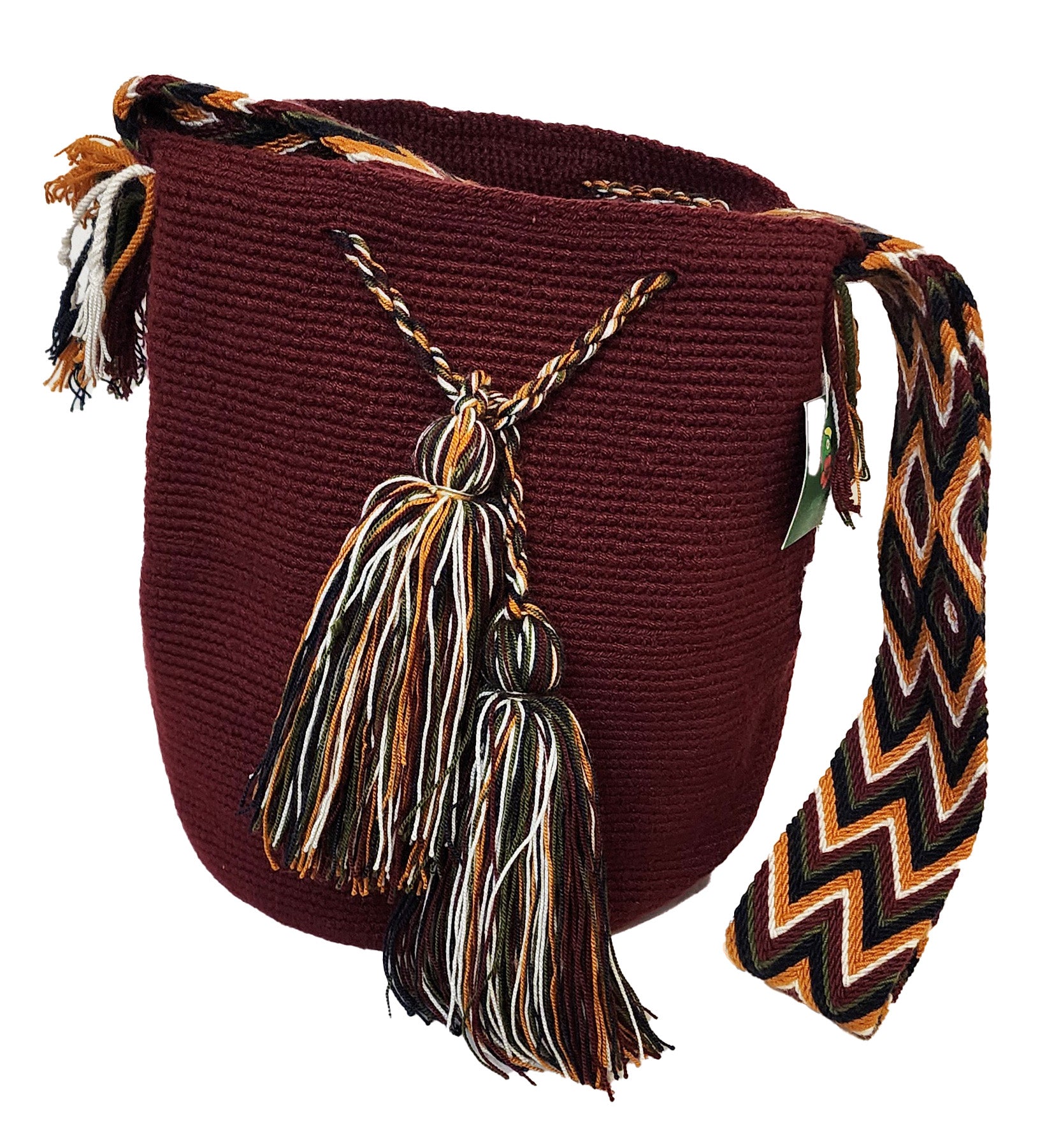 Rosie Unicolor Large Handmade Wayuu Mochila Bag - Wuitusu-front