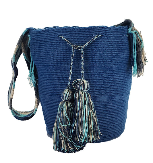 Denisse Unicolor Large Handmade Wayuu Mochila Bag