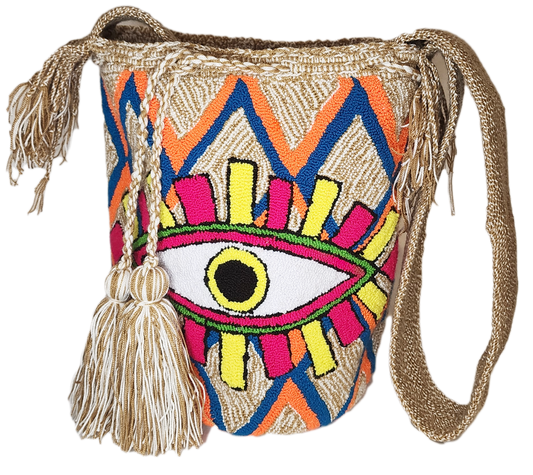 Melanie Large Handmade Punch Needle Wayuu Mochila Bag