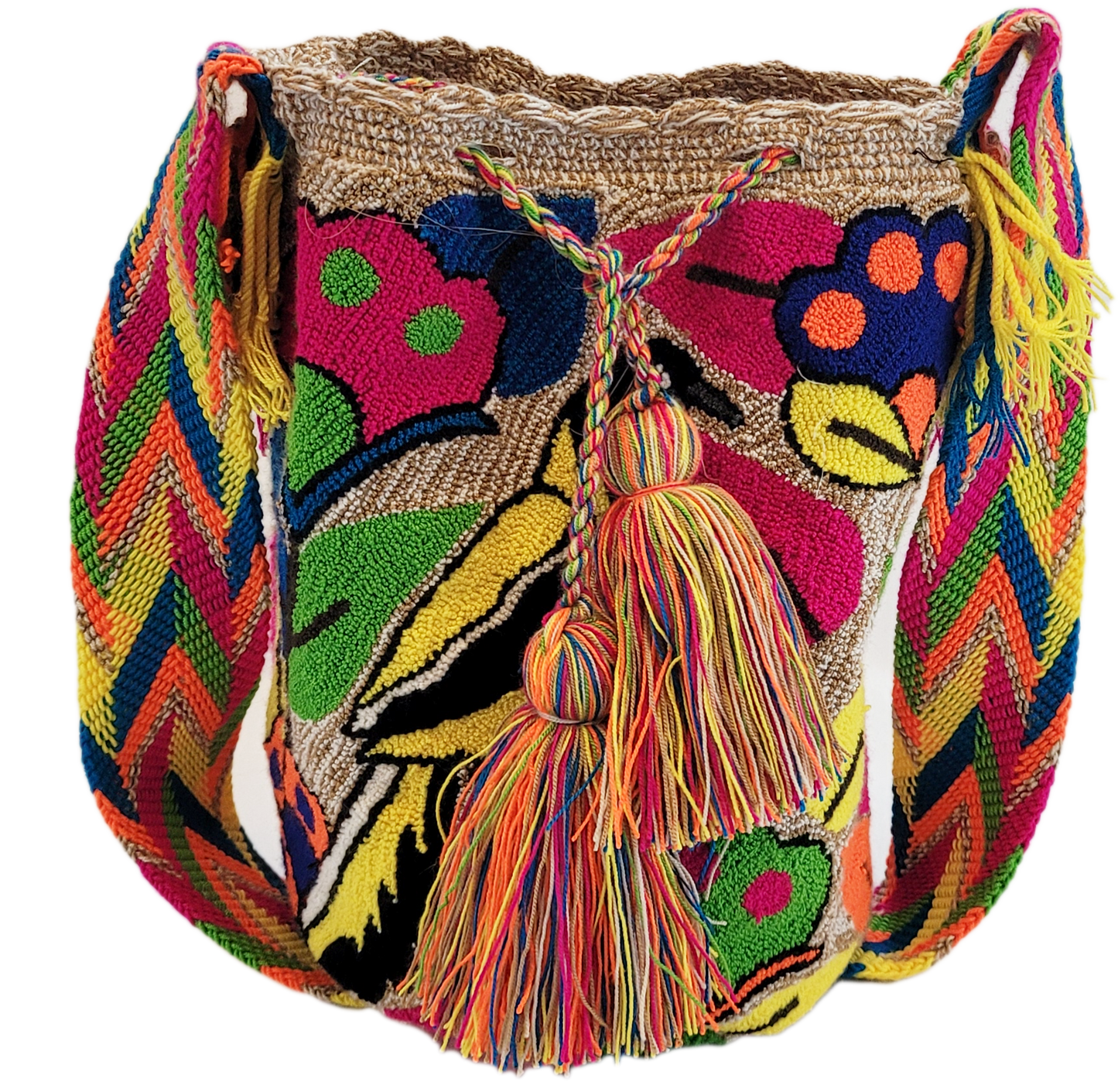 Brielle Large Handmade Punch-needle Wayuu Mochila Bag