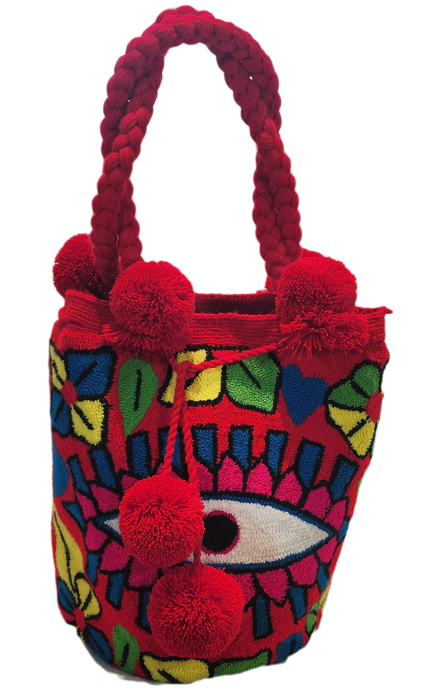 Selena Large Short Handle Design PomPom Mochila - a perfect gift for her