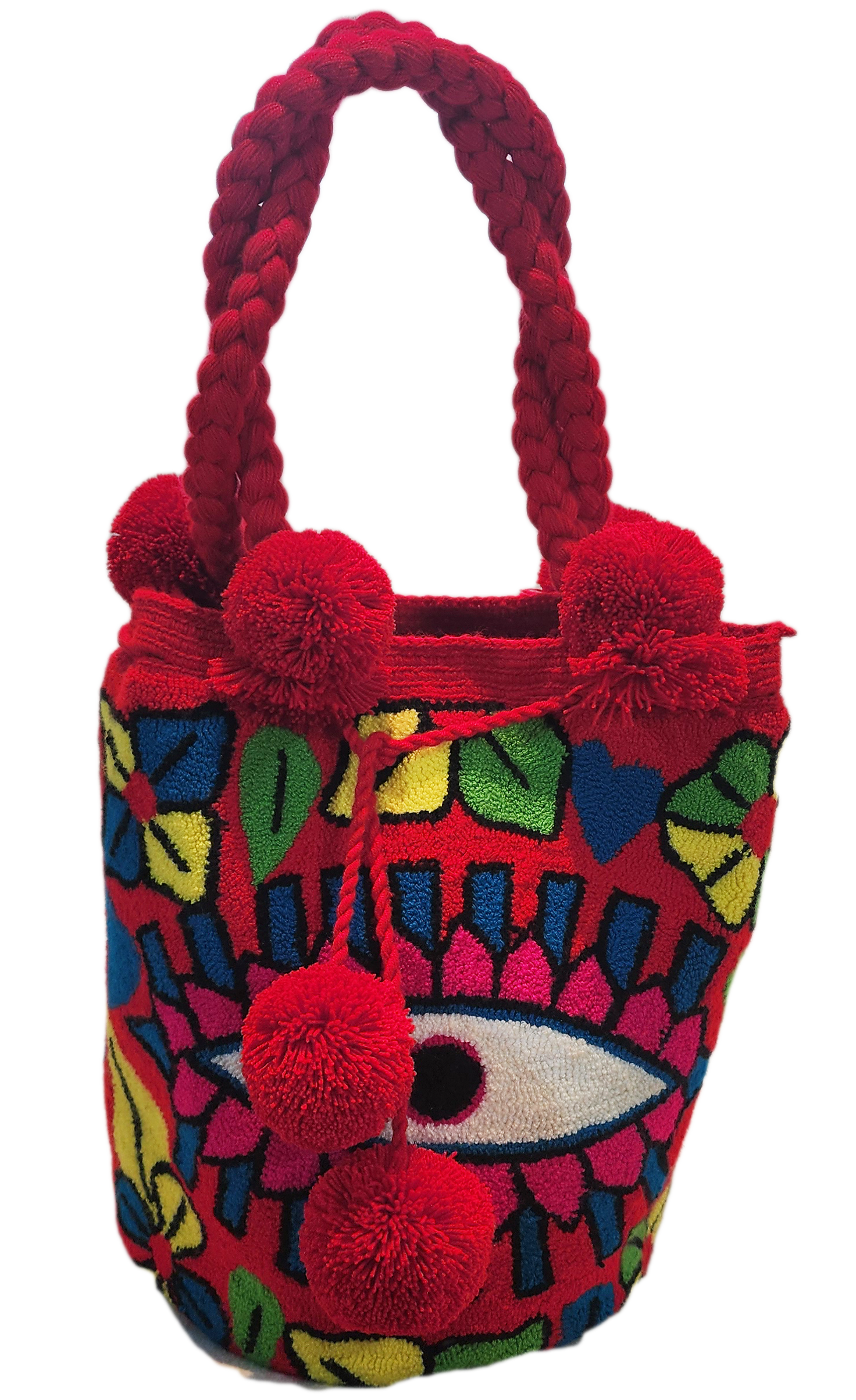 Selena Large Short Handle Design PomPom Mochila - a perfect gift for her