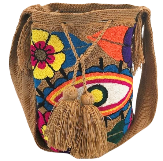 Lucia Large Handmade Punch-needle Wayuu Mochila Bag