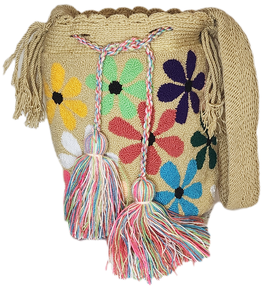 Freya medium Handmade Punch-needle Wayuu Mochila Bag