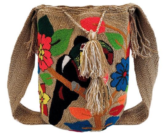 Raelynn Large Handmade Punch-needle Wayuu Mochila Bag