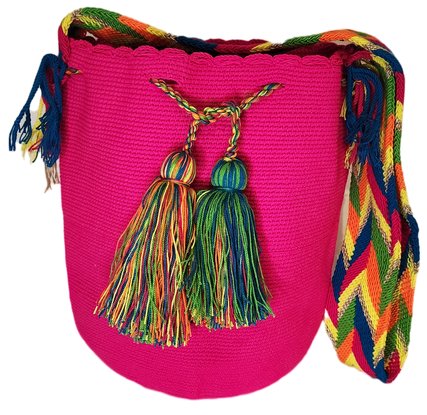 Victoria Unicolor Large Handmade Wayuu Mochila Bag front