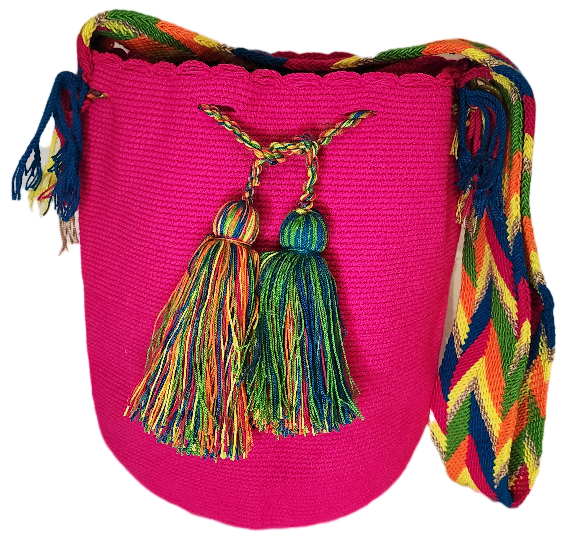 Victoria Unicolor Large Handmade Wayuu Mochila Bag front