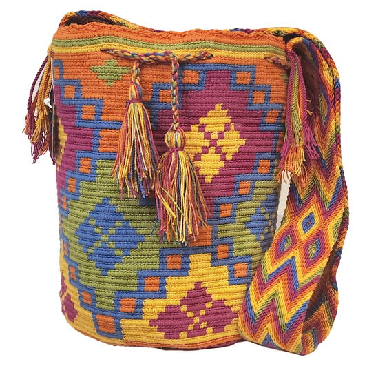 Leanna Large Handmade Crochet Wayuu Mochila Bag