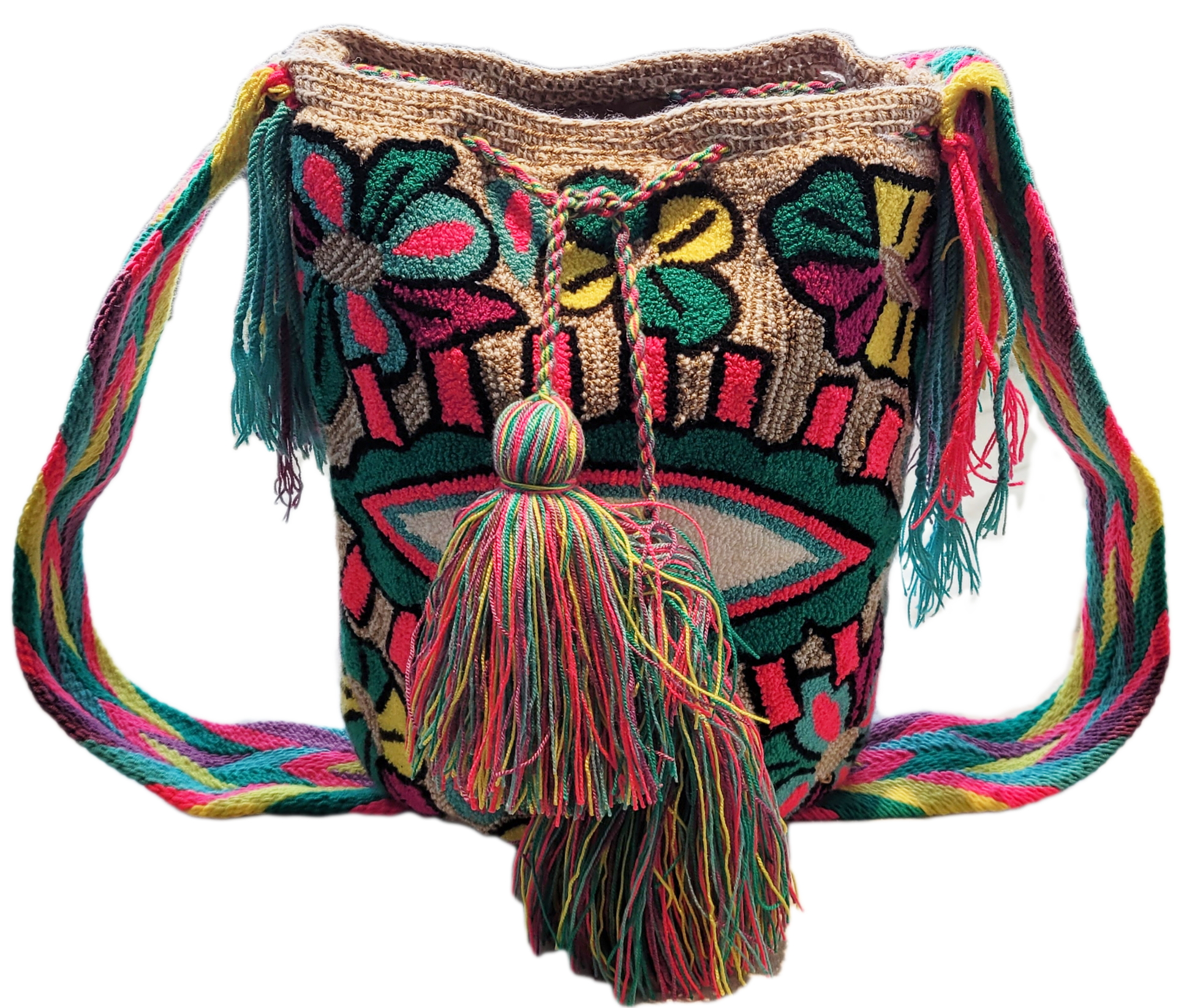 Kamila Large Handmade Punch-needle Wayuu Mochila Bag - a perfect gift for her