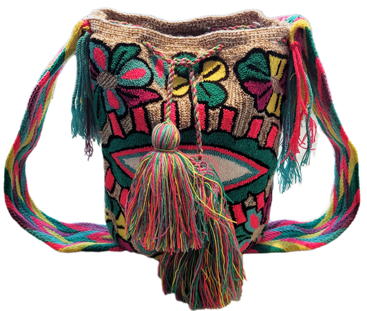 Kamila Large Handmade Punch-needle Wayuu Mochila Bag