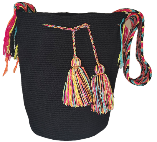 Vanessa Unicolor Large Handmade Wayuu Mochila Bag