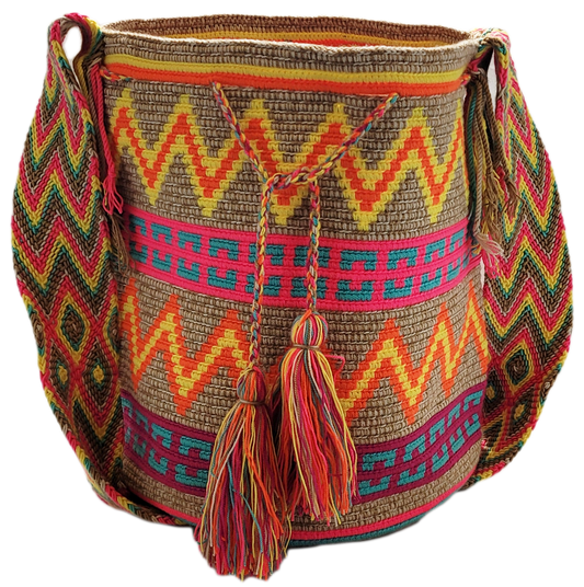 Anna Large Handmade Crochet Wayuu Mochila Bag