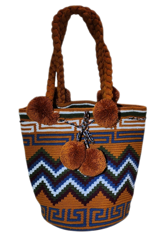 Rowan Large Short Handle Design PomPom Mochila